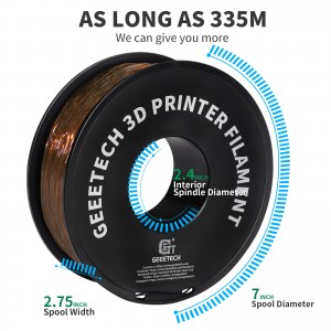 TPU Transparent Brown 3D Printer Filament 1.75mm 1kg/roll