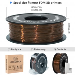 TPU Transparent Brown 3D Printer Filament 1.75mm 1kg/roll