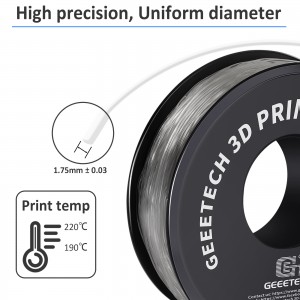 {6KG} TPU Transparent 3D Printer Filament 1.75mm 1kg/roll