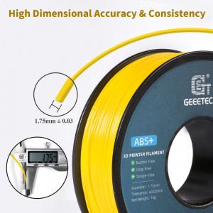 ABS+  Yellow 3D Printer Filament 1.75mm 1kg/roll