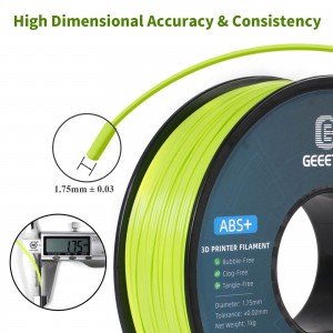 ABS+  Apple Green 3D Printer Filament 1.75mm 1kg/roll+