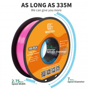 HS-PLA Pink 3D Printer Filament 1.75mm 1kg/roll