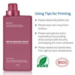 Black Resin, Geeetech UV 405nm Rapid Resin, Water Washable, for LCD/DLP/SLA 3D Printers, 1KG