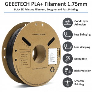 PLA+  Black 3D Printer Filament  1.75mm 1kg/roll