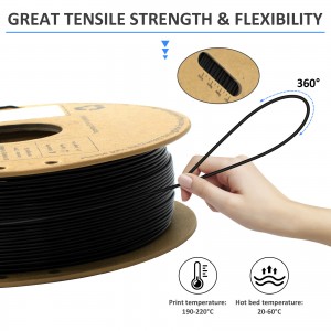 PLA+  Black 3D Printer Filament  1.75mm 1kg/roll