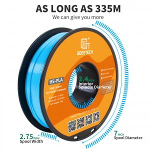HS-PLA Water Blue  3D Printer Filament 1.75mm 1kg/roll