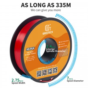 HS-PLA  Red 3D Printer Filament 1.75mm 1kg/roll
