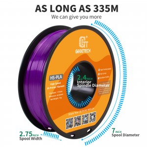 HS-PLA Purple 3D Printer Filament 1.75mm 1kg/roll