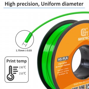 HS-PLA green 3D Printer Filament 1.75mm 1kg/roll