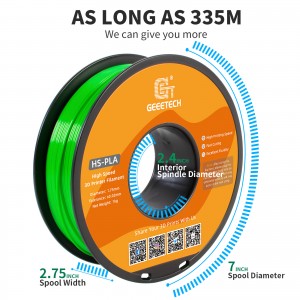 HS-PLA green 3D Printer Filament 1.75mm 1kg/roll