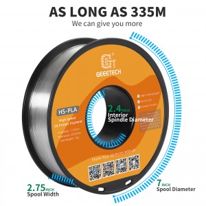 HS-PLA Transparent 3D Printer Filament 1.75mm 1kg/roll