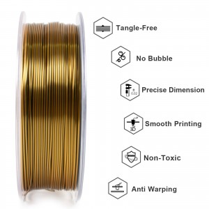 PLA Silk  Dual  3D Printer Filament 1.75mm 1kg/roll ( Gold+Black)