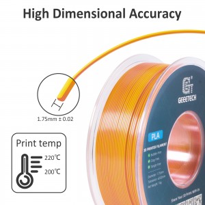 PLA Silk Dual 3D Printer Filament 1.75mm 1kg/roll (Gold +Copper)