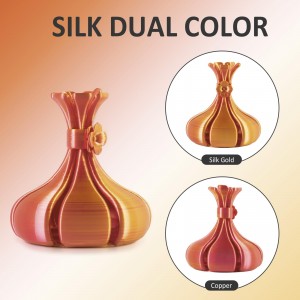 PLA Silk Dual 3D Printer Filament 1.75mm 1kg/roll (Gold +Copper)