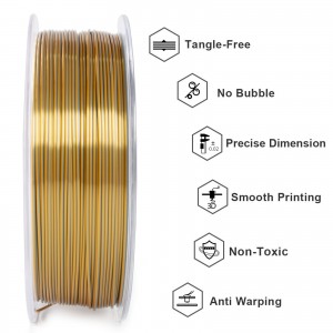 PLA Silk Dual 3D Printer Filament 1.75mm 1kg/roll (Gold +Silver )