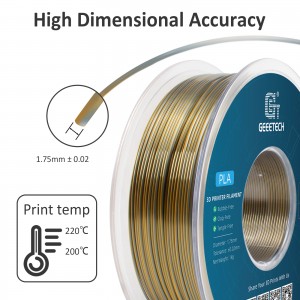 PLA Silk Dual 3D Printer Filament 1.75mm 1kg/roll (Gold +Silver )