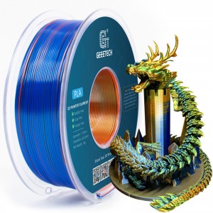 PLA Silk Tri-Color 3D Printer Filament 1.75mm 1kg/roll (Orange+Blue+Green)