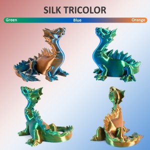 PLA  Silk Tri-Color 3D Printer Filament 1.75mm 1kg/roll  (Orange+Blue+Green)