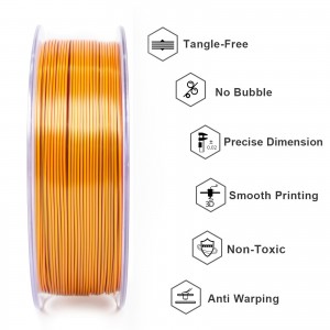 PLA Silk Tri-Color  3D Printer Filament 1.75mm 1kg/roll  ( Red+Gold+Purple)