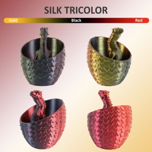 PLA Silk Tri-Color 3D Printer Filament 1.75mm 1kg/roll (Red+Gold+Black )