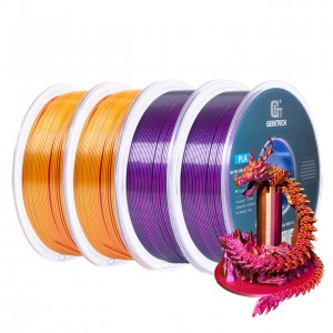 {4KG} PLA Silk Tri-Color 3D Printer Filament 1.75mm 1kg/roll (Blue+Purple+Black)+(Red+Gold+Purple)