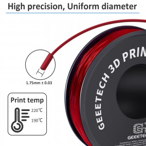 {8KG} TPU Transparent Red 3D Printer Filament 1.75mm 1kg/rol8