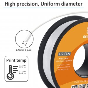 {10KG}HS-PLA White 3D Printer Filament 1.75mm 1kg/roll