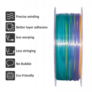 PLA Silk Rainbow 3D Printer Filament 1.75mm 1kg/roll