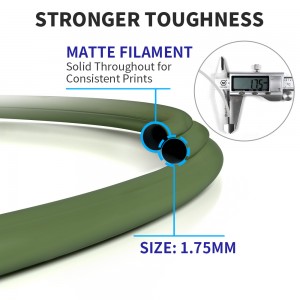 PLA  Matte Green 3D Printer Filament 1.75mm 1kg/roll