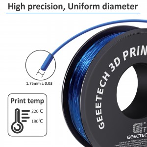 TPU Transparent Blue 3D Printer Filament 1.75mm 1kg/roll