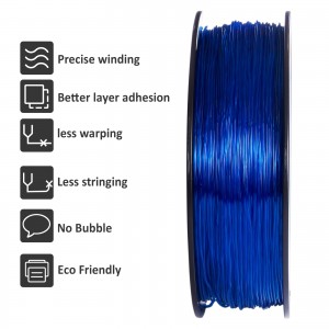 TPU Transparent Blue 3D Printer Filament 1.75mm 1kg/roll