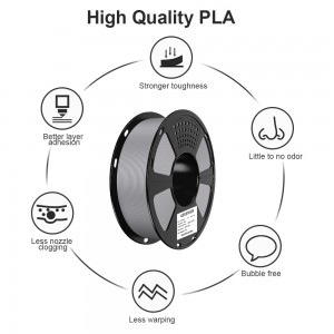 {6KG}PLA Matte Grey 3D Printer Filament 1.75mm 1kg/roll