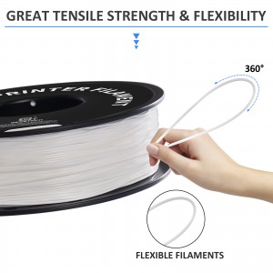 {6KG} TPU White 3D Printer Filament 1.75mm 1kg/roll