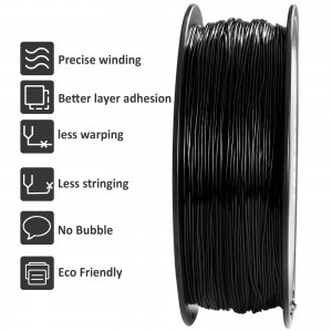 {10KG} TPU Black 3D Printer Filament 1.75mm 1kg/roll
