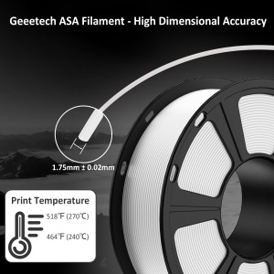 {6KG}ASA White 3D Printer Filament 1.75mm 1kg/roll