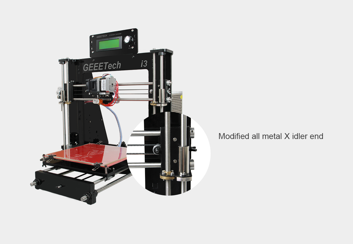 geeetech i3 pro b 3d printer description of modified all metal x idler end