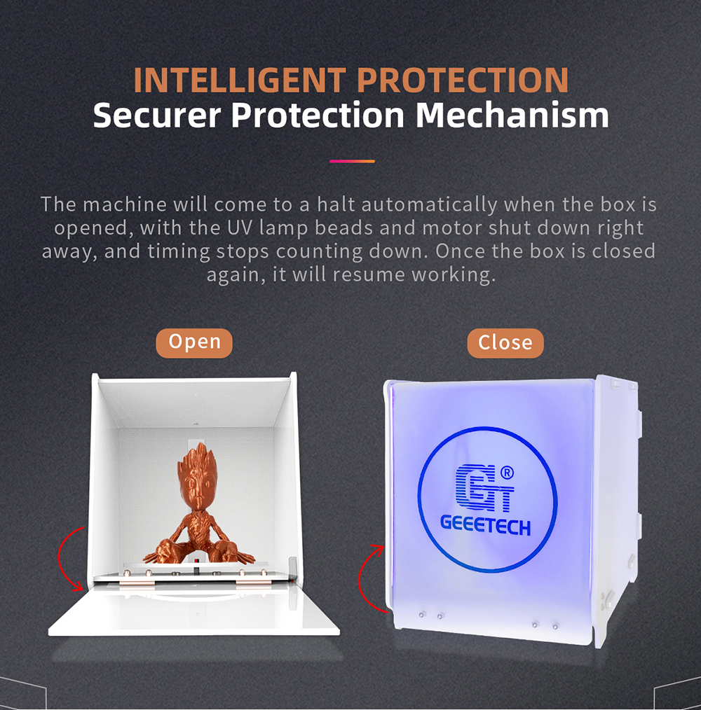 geeetech gcb-1 uv curing box machine of minimalist description of intelligent protection securer protection mechanism geeetech gcb-1 uv curing box machine of minimalist description of intelligent protection securer protection mechanism