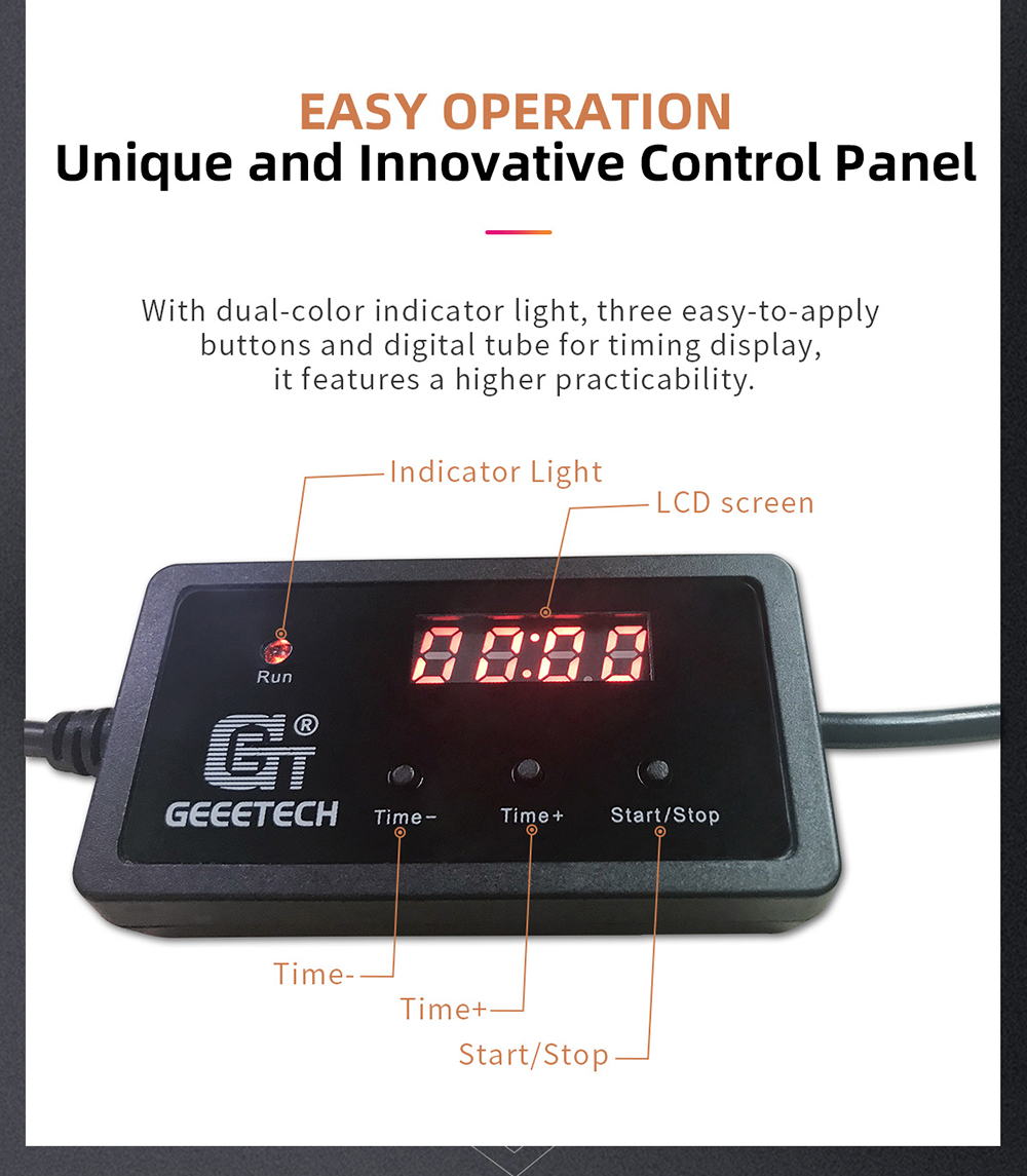 geeetech gcb-1 uv curing box machine of minimalist description of easy operation unique and innovative control panel geeetech gcb-1 uv curing box machine of minimalist description of easy operation unique and innovative control panel
