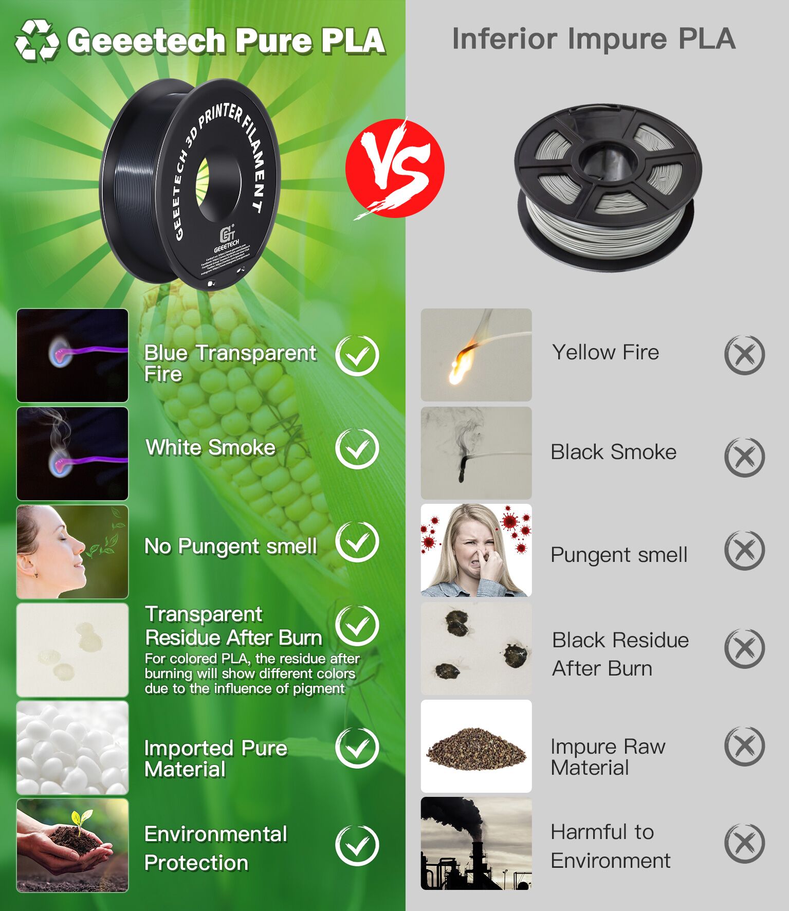 Geeetech Luminous Green PLA 1.75mm Glow in the Dark advantage Geeetech Luminous Green PLA 1.75mm Glow in the Dark advantage
