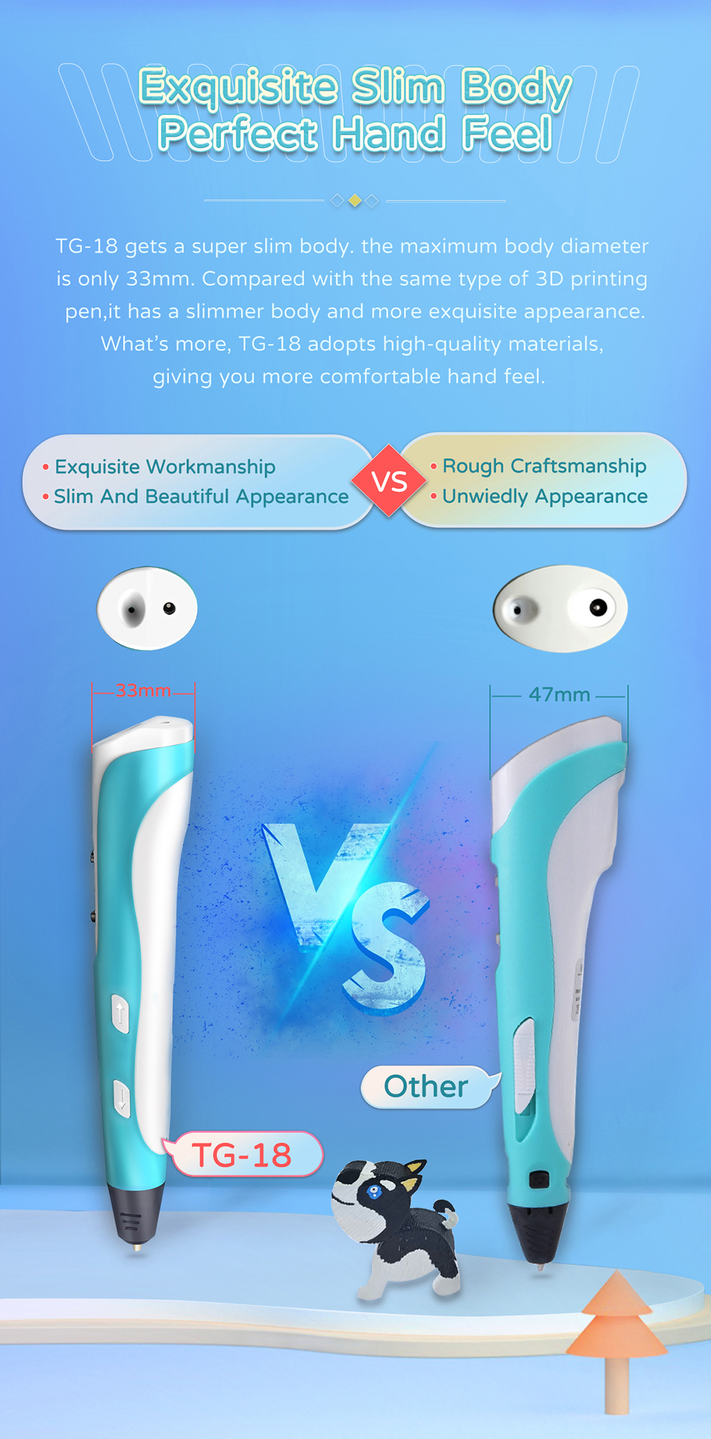 geeetech TG-18 3D Printing Pen description of hand feel geeetech TG-18 3D Printing Pen description of hand feel