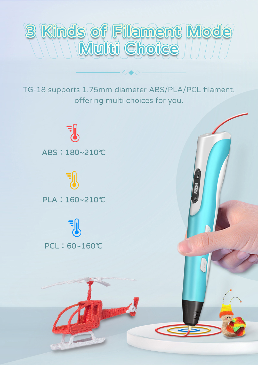 geeetech TG-18 3D Printing Pen description of 3 mode multi choice geeetech TG-18 3D Printing Pen description of 3 mode multi choice