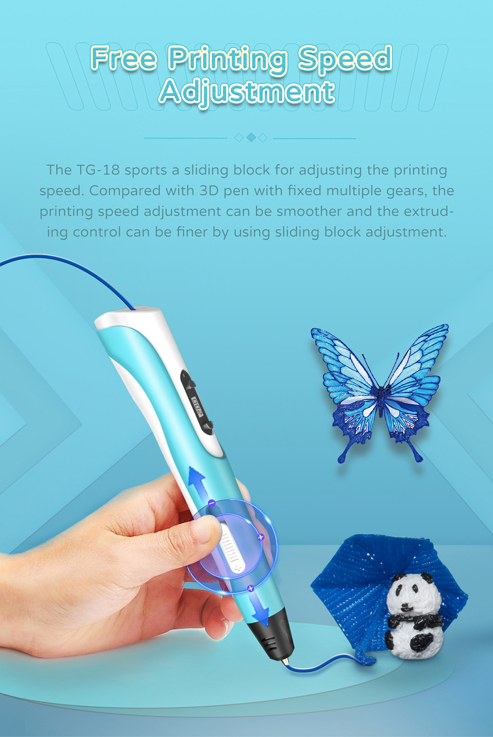 geeetech TG-18 3D Printing Pen description of speed adjustment geeetech TG-18 3D Printing Pen description of speed adjustment