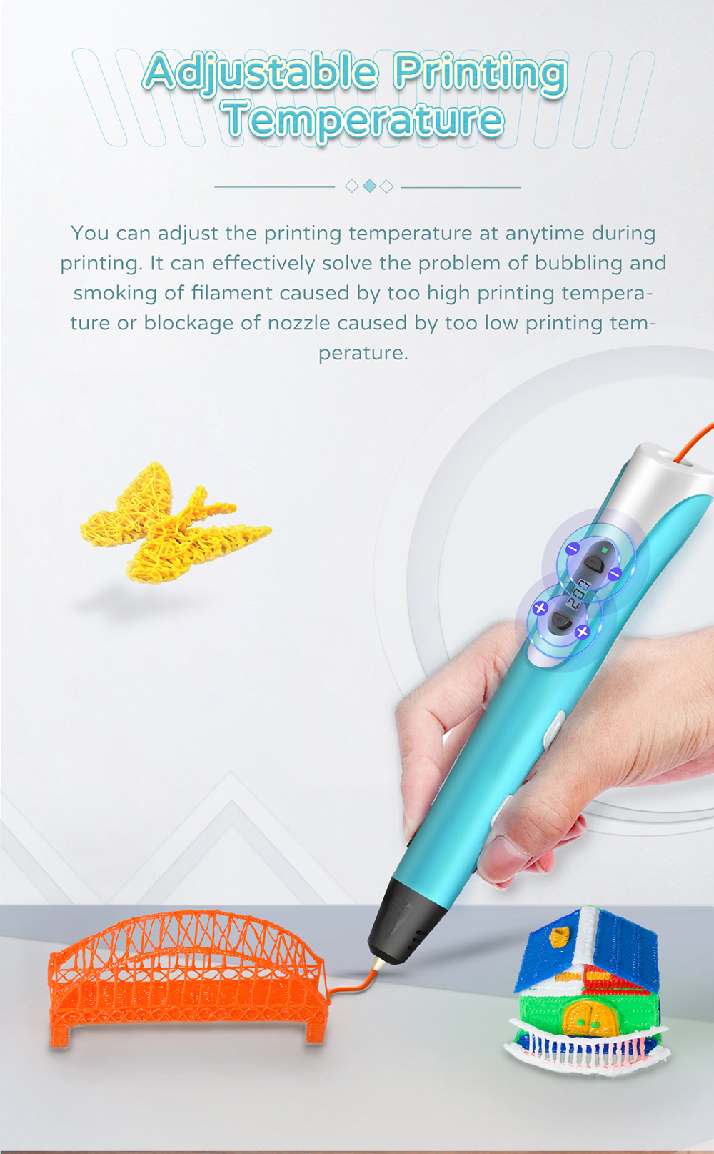 geeetech TG-18 3D Printing Pen description of adjustable temperature geeetech TG-18 3D Printing Pen description of adjustable temperature