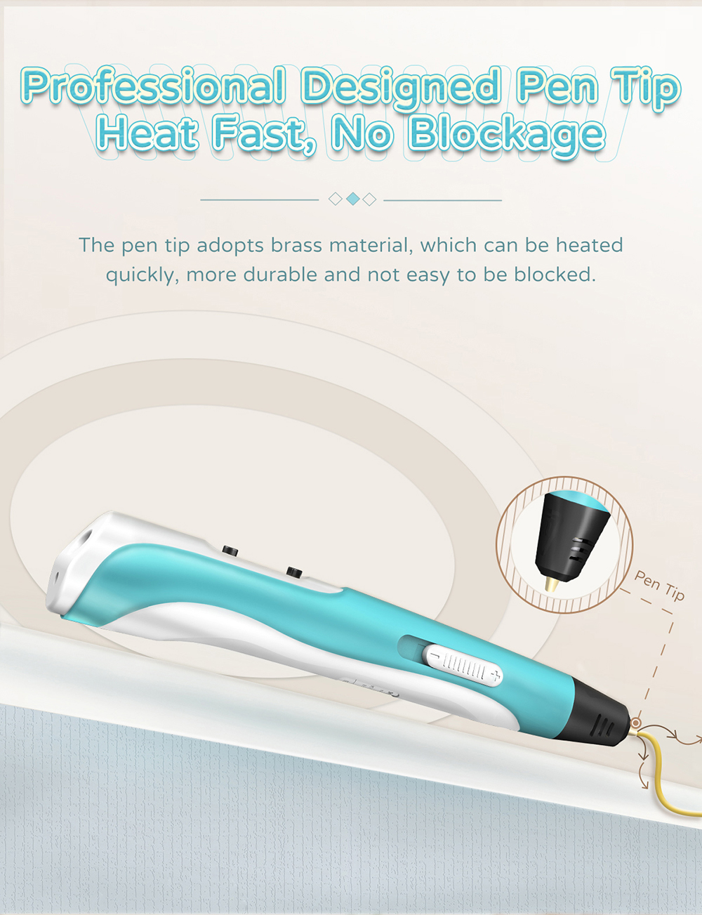 geeetech TG-18 3D Printing Pen description of pen tip heat fast ,no blockage geeetech TG-18 3D Printing Pen description of pen tip heat fast ,no blockage